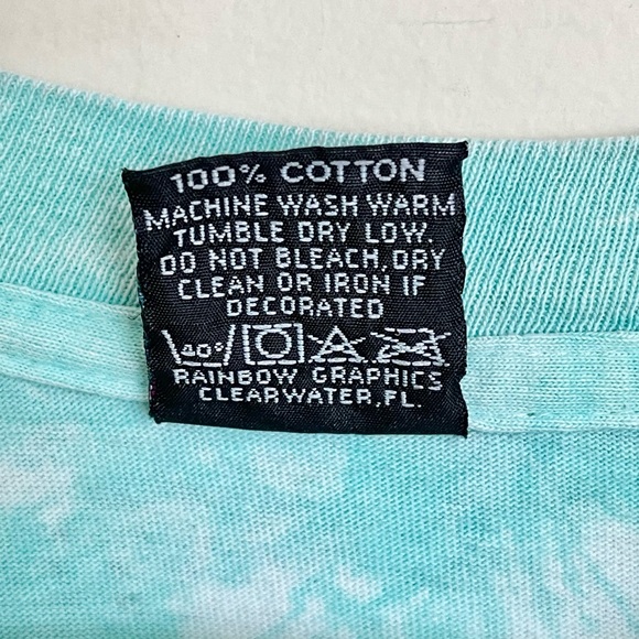 Vintage 90s Dive All Over Scuba Ocean Bubble Print Aqua Tie Die T Shirt Adult XL - Picture 16 of 16